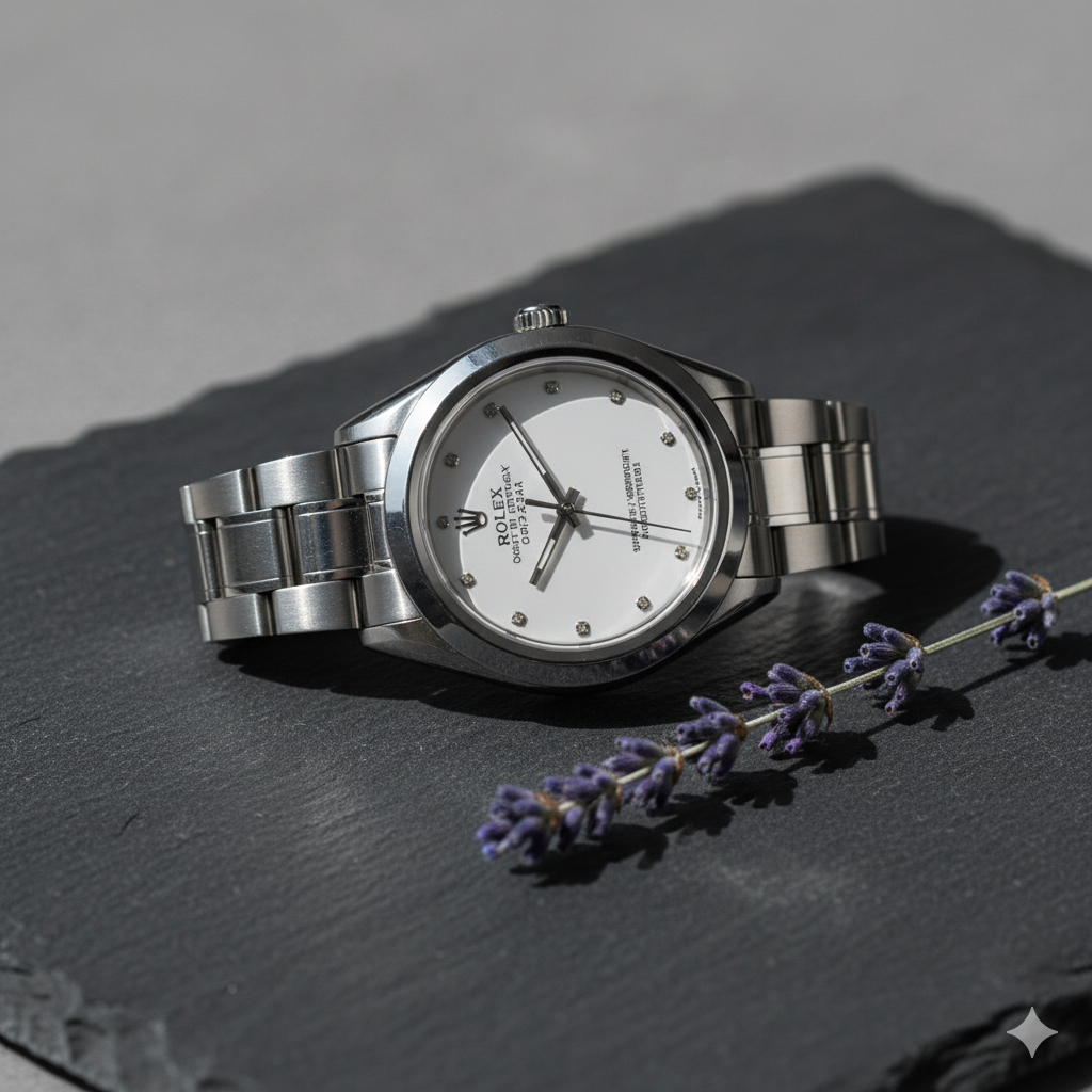 Rolex Oyster Perpetual Stainless Steel Gents Watch by Nayvo Noir - High-End Silver Automatic Timepiece