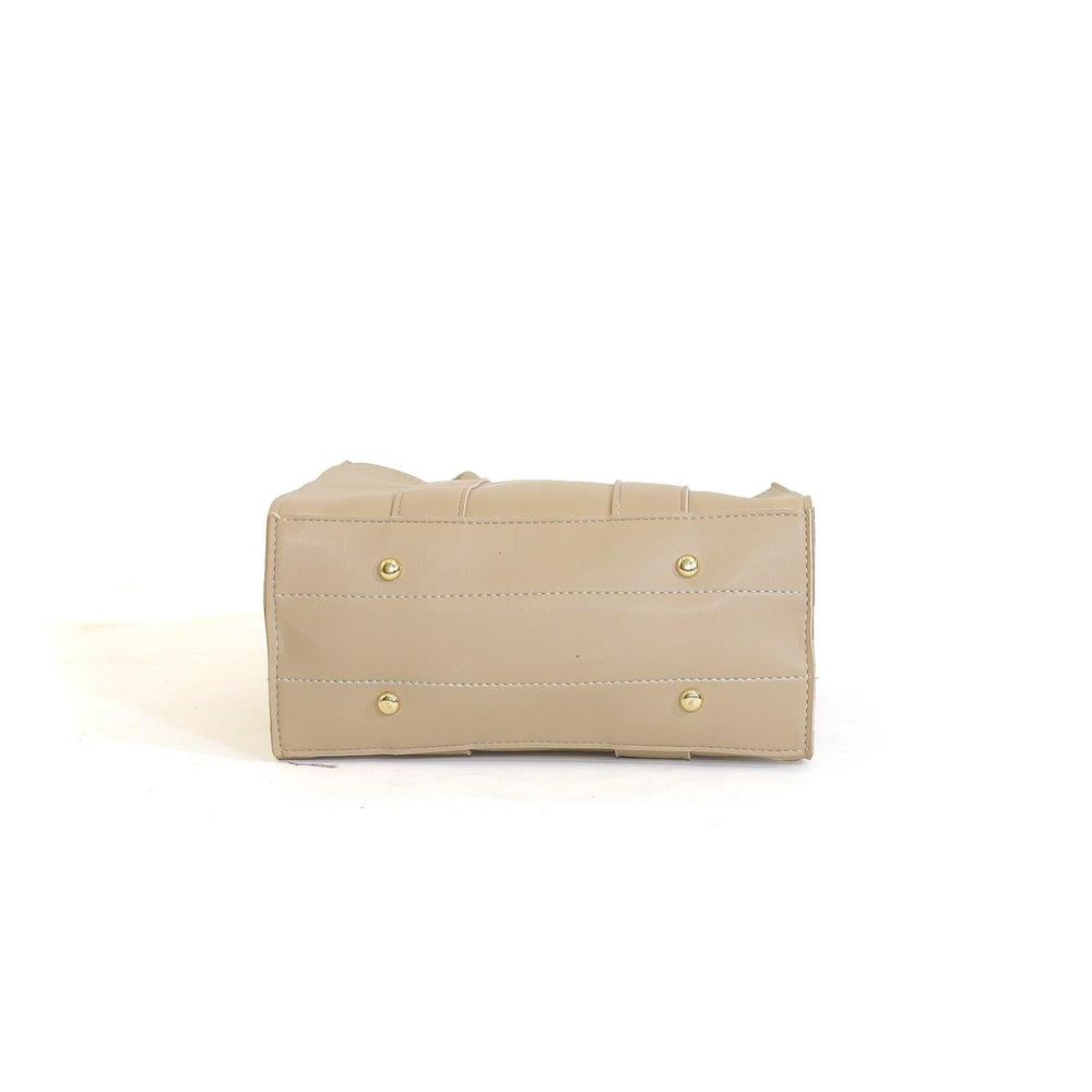 Beige Boxy Tote Bag with Detachable Strap – Sleek & Minimalist AK_Studio