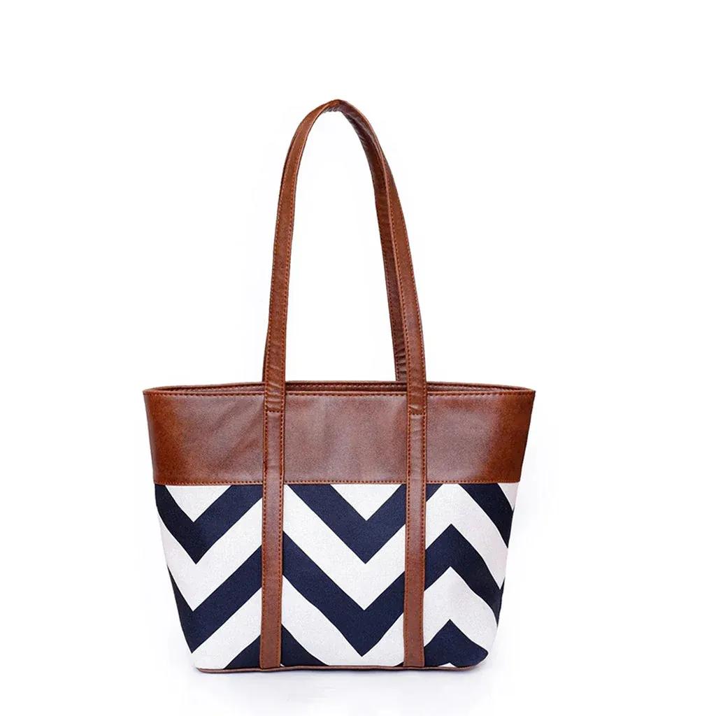 Chevron Detail Tote Bag with Faux Leather Finish (ZTS-CR-061) AK_Studio