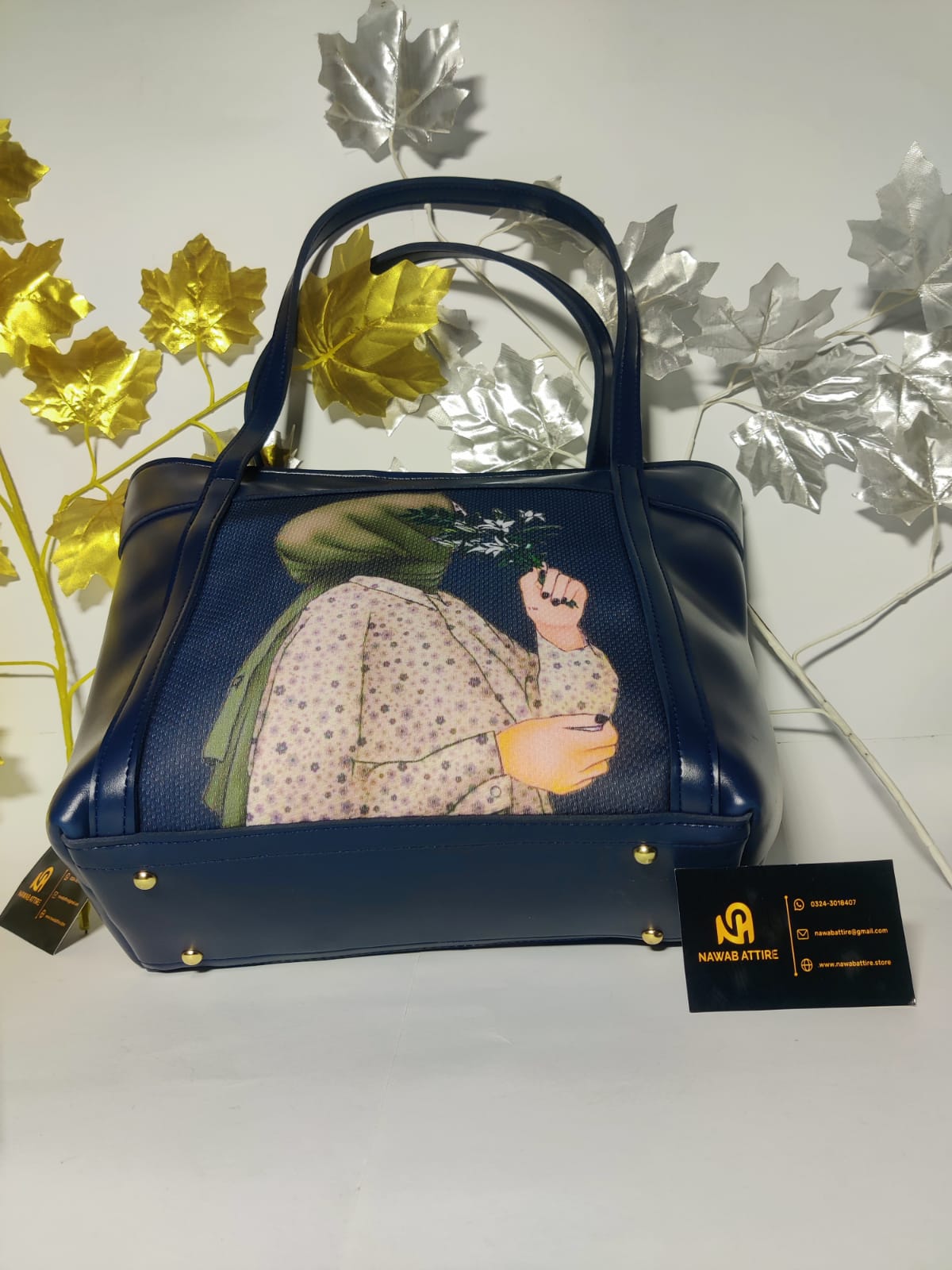 Latest model university hand bag big size bag with doll printed My Store
