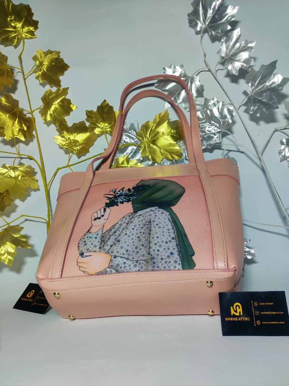 Latest model university hand bag big size bag with doll printed My Store