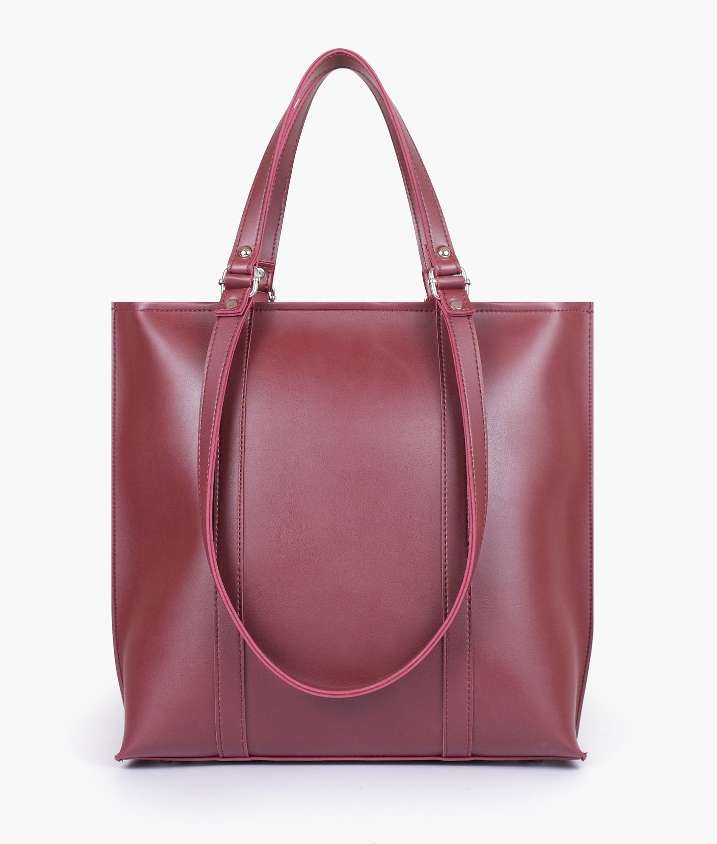 Burgundy double-handle tote bag RTW Creation