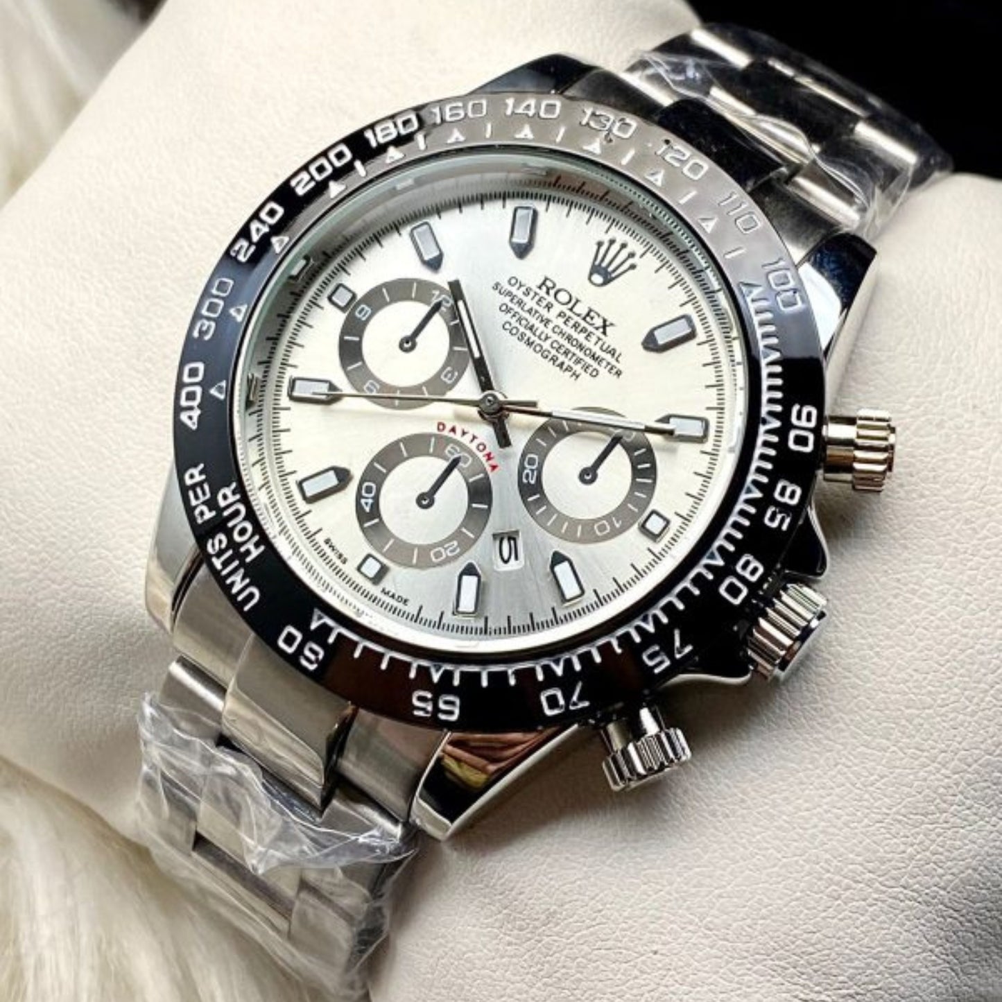 Solid Stainless Steel Back Case of Rolex Daytona.