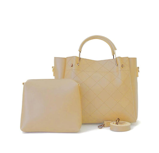 2-in-1 Quilted Beige Handbag Set – Classy, Chic & Functional AK_Studio