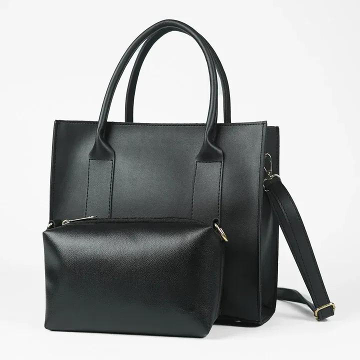 Classic Structured Tote with Detachable Pouch AK_Studio