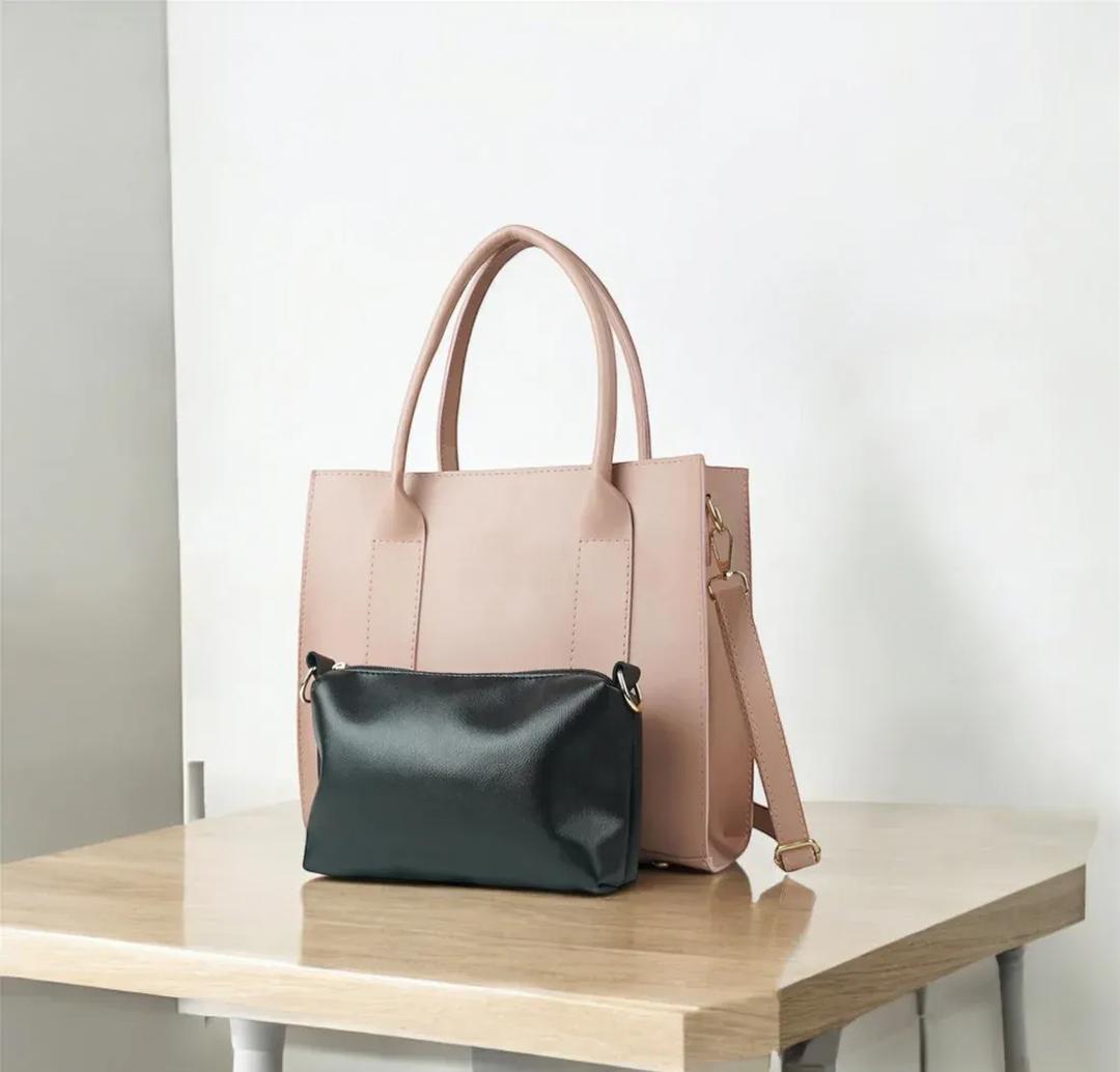 Classic Structured Tote with Detachable Pouch AK_Studio