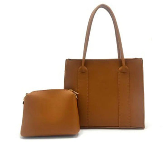 Classic Structured Tote with Detachable Pouch AK_Studio
