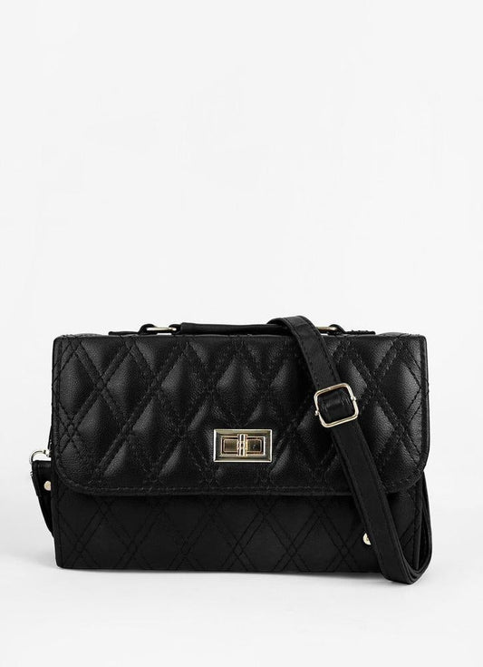 Classic Black Quilted Shoulder Bag AK_Studio
