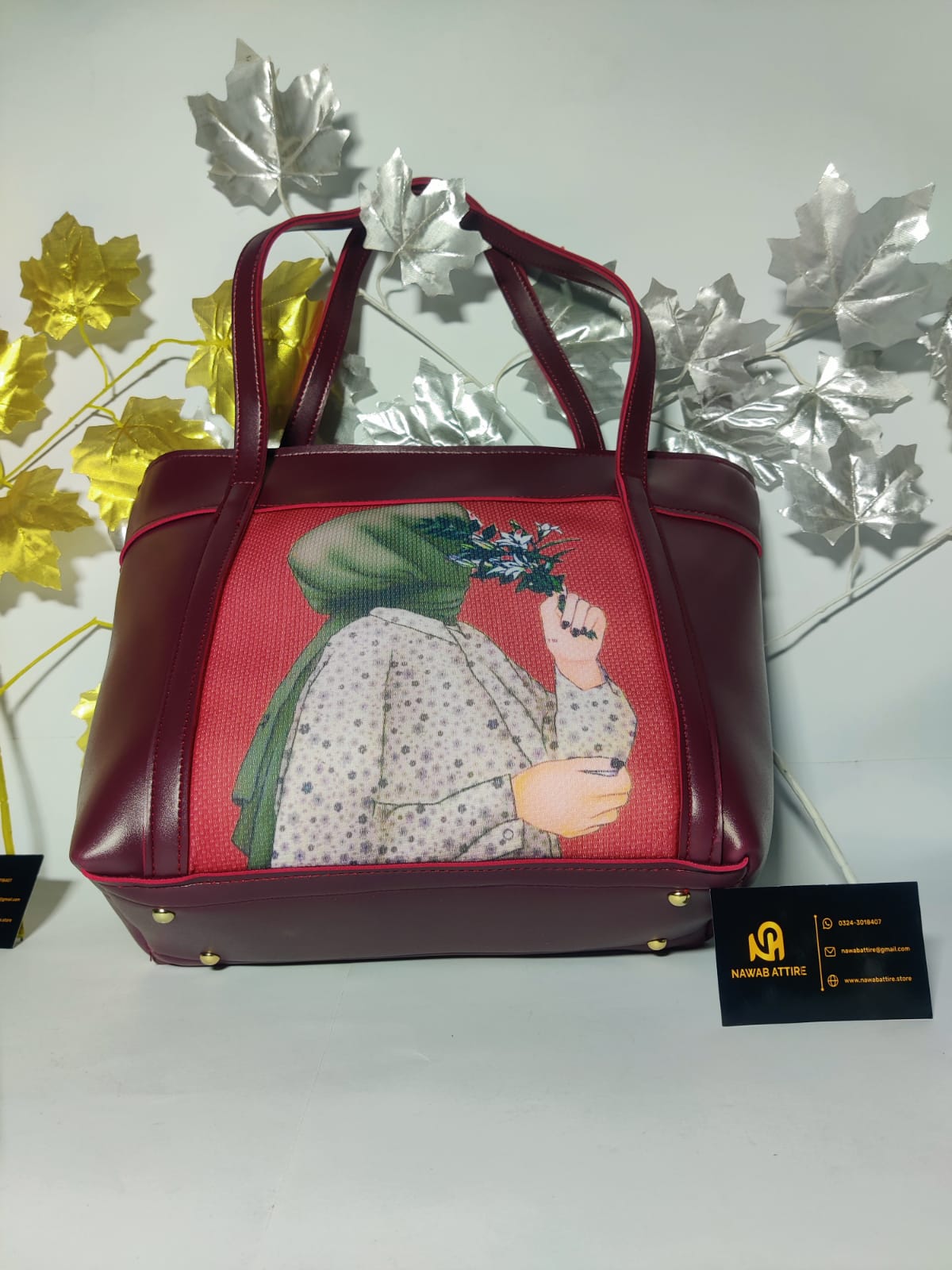 Latest model university hand bag big size bag with doll printed My Store