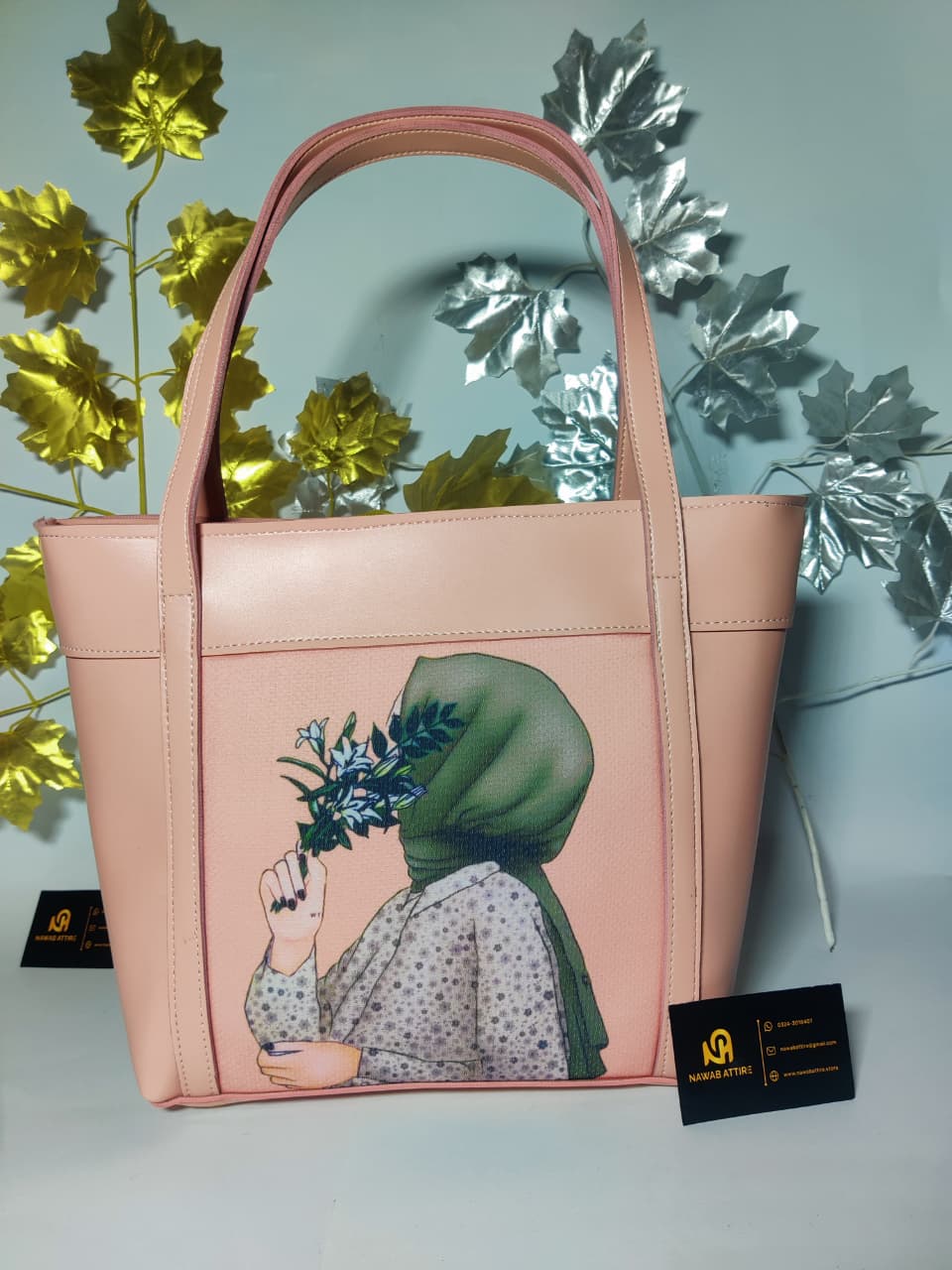 Latest model university hand bag big size bag with doll printed My Store