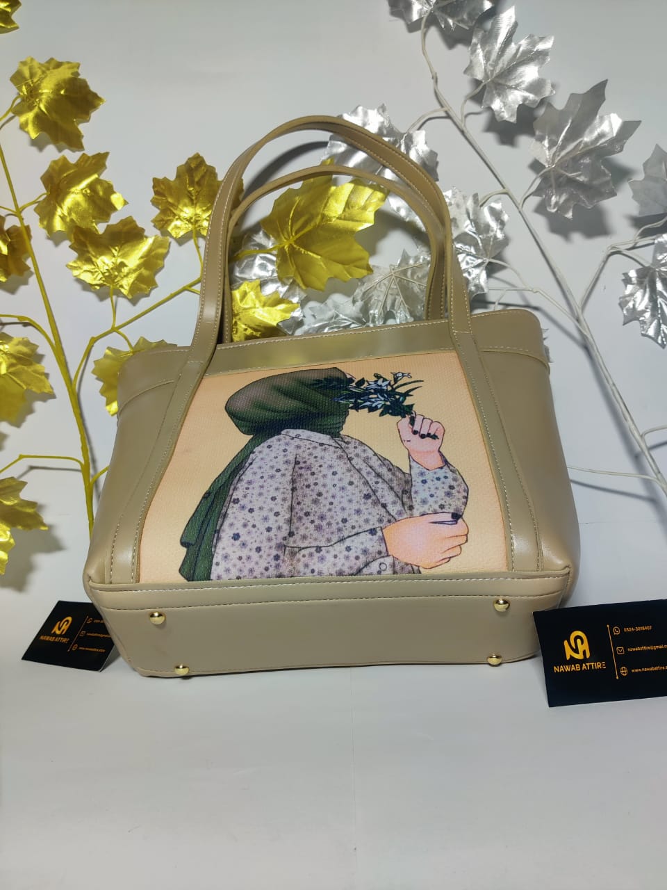 Latest model university hand bag big size bag with doll printed My Store