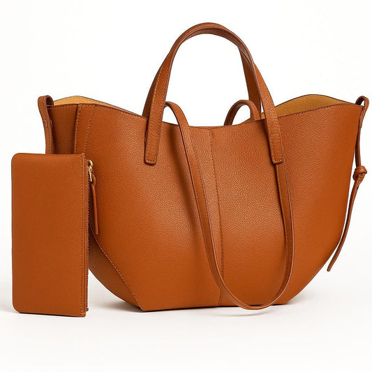 Classic Curved Tote Bag with Matching Wallet AK_Studio