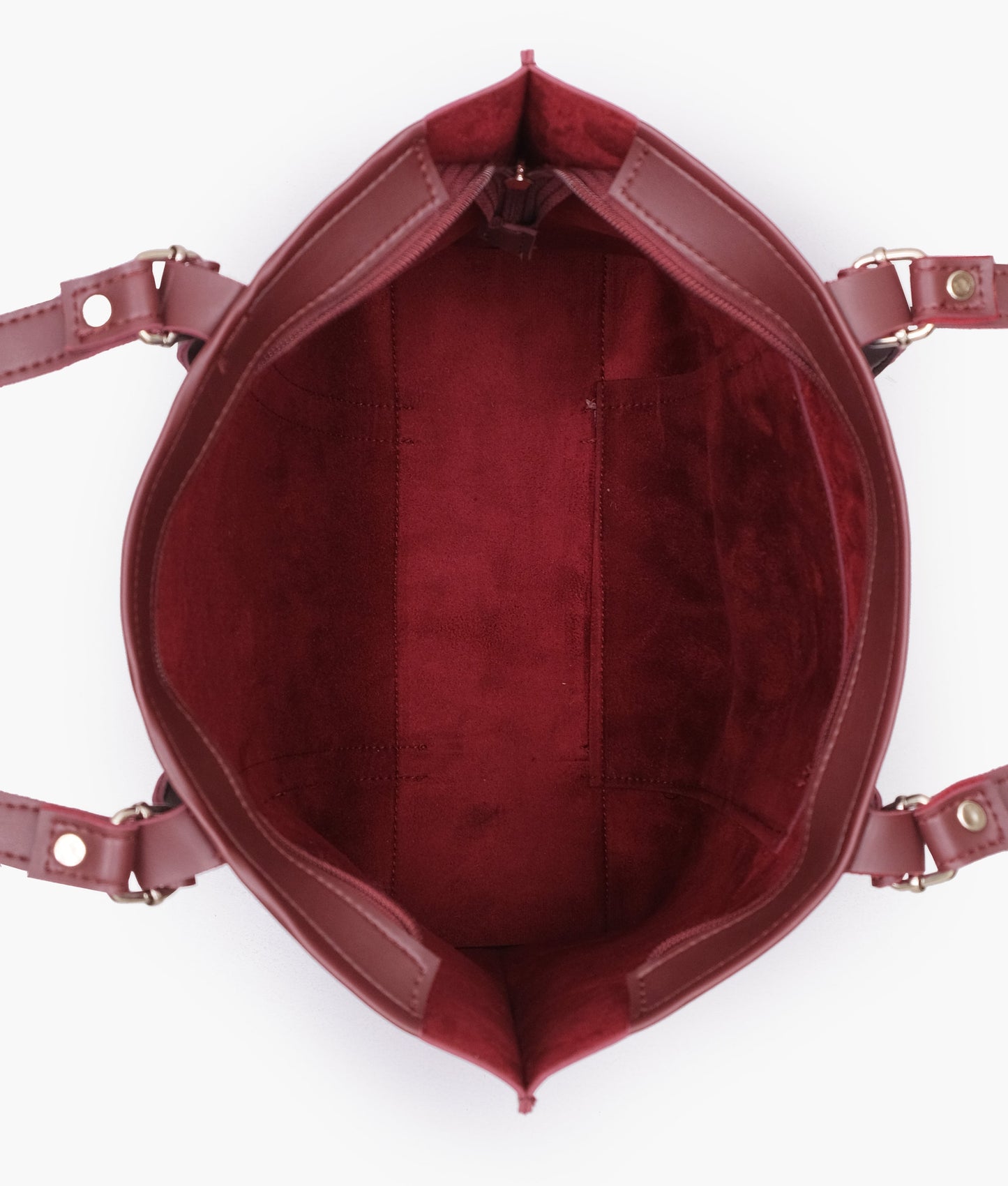 Burgundy double-handle tote bag RTW Creation