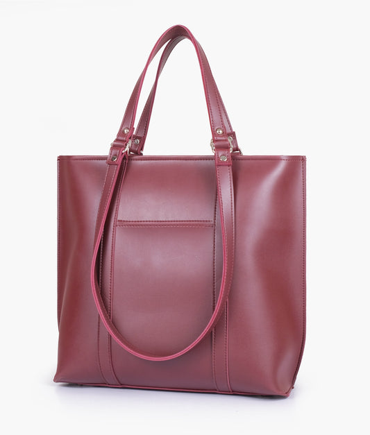Burgundy double-handle tote bag RTW Creation