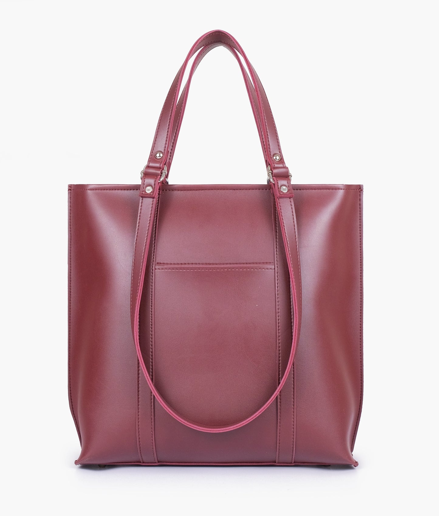 Burgundy double-handle tote bag RTW Creation