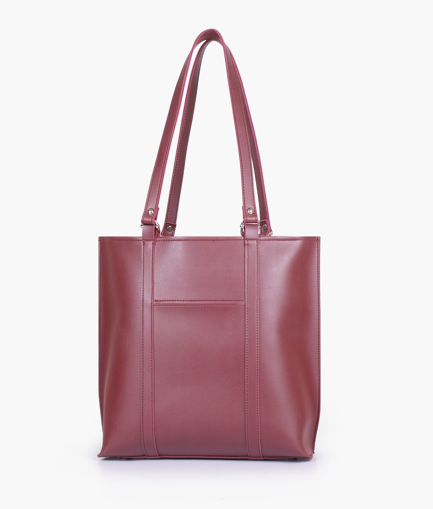 Burgundy double-handle tote bag RTW Creation